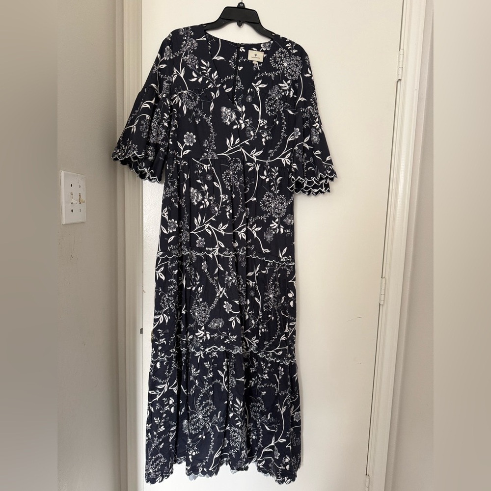 Tuckernuck Black and White Floral with Sleeve Dress
